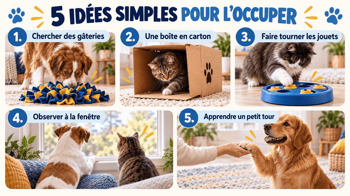 5 idées simples pour occuper son chien ou son chat à la maison - PawNord