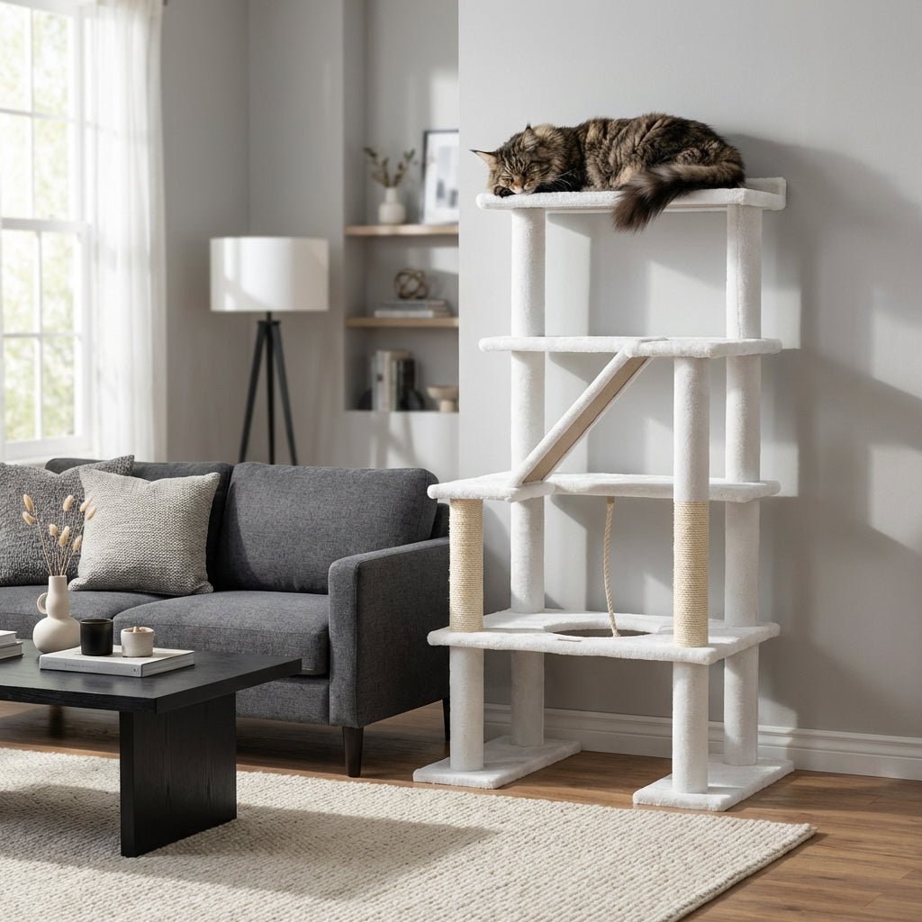 Arbre à chat Maine Coon 65 po – 5 niveaux