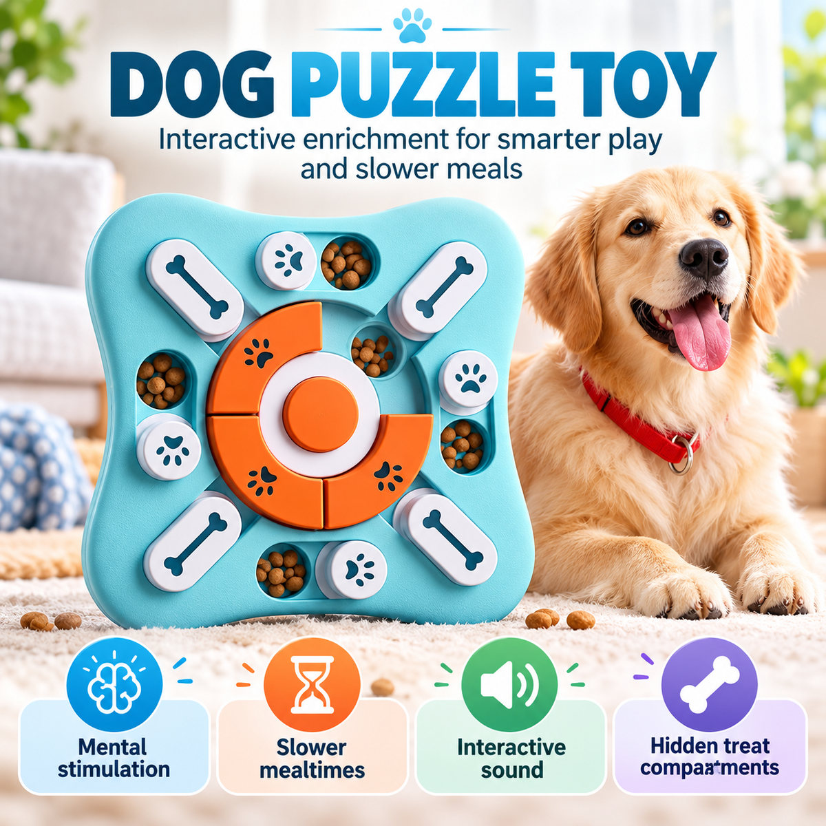 Dog Puzzle Toy – Interactive Training Game with Sound