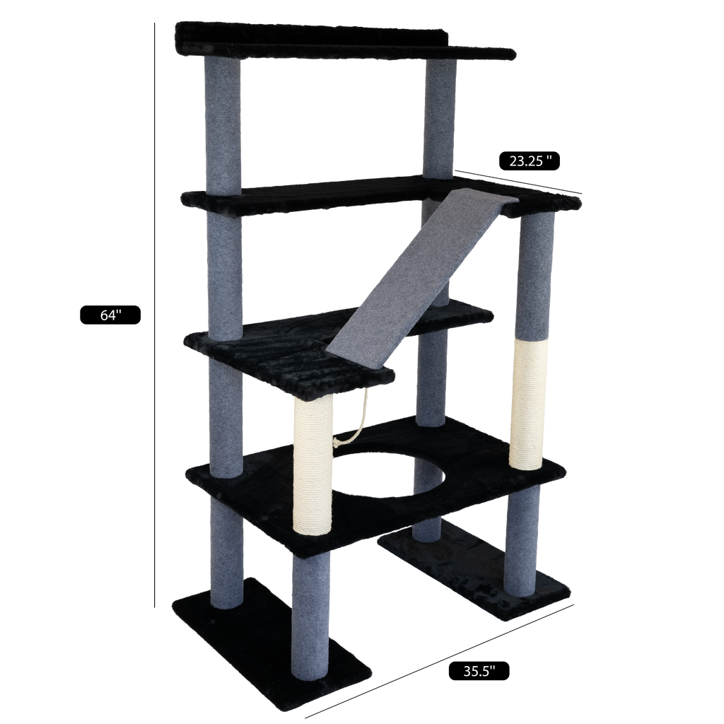 Arbre à chat Maine Coon 65 po – 5 niveaux