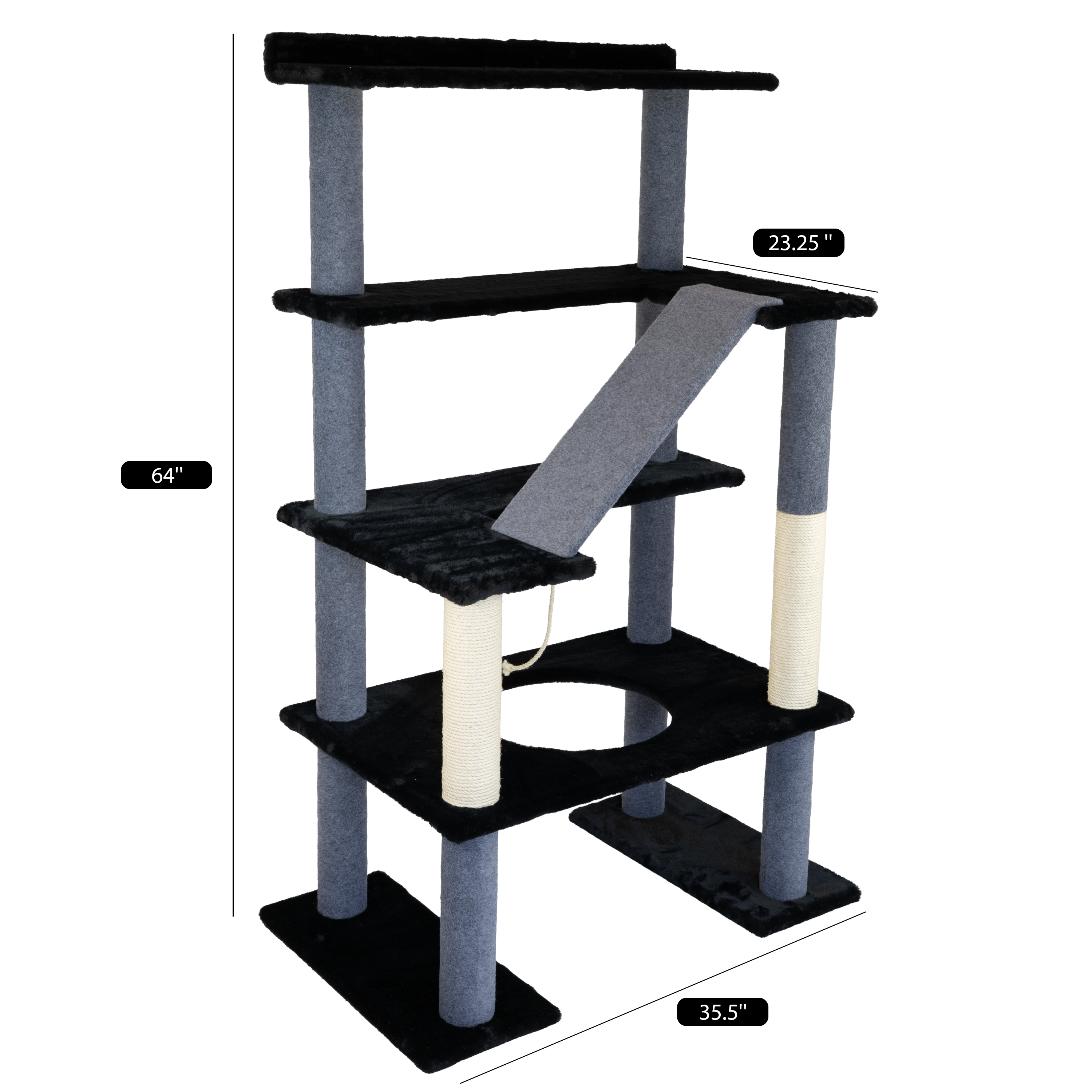 Arbre à chat Maine Coon 65 po – 5 niveaux