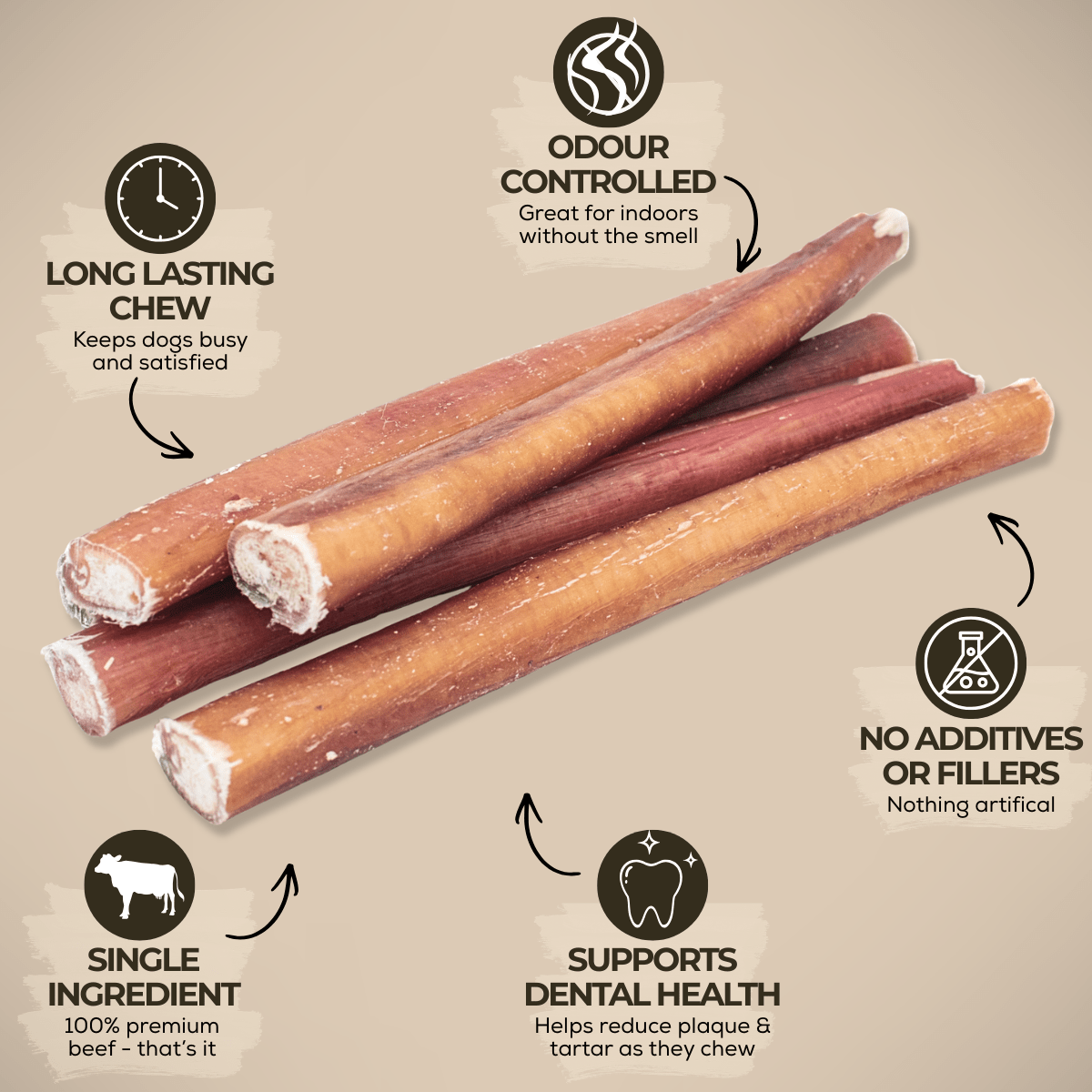 Bully stick standard pour chien – 6 pouces | Bully Bunches - PawNord