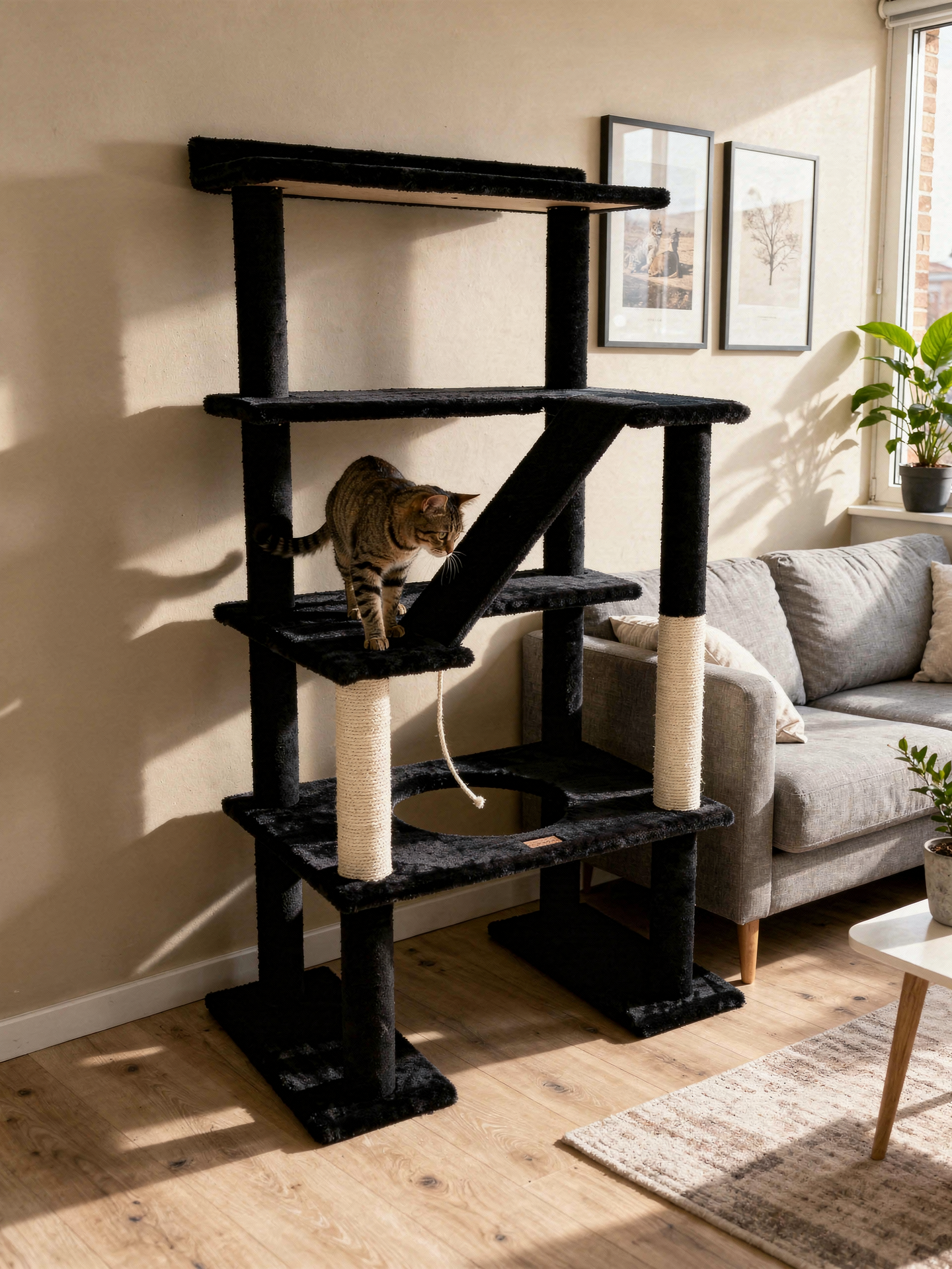 Arbre à chat Maine Coon 65 po – 5 niveaux