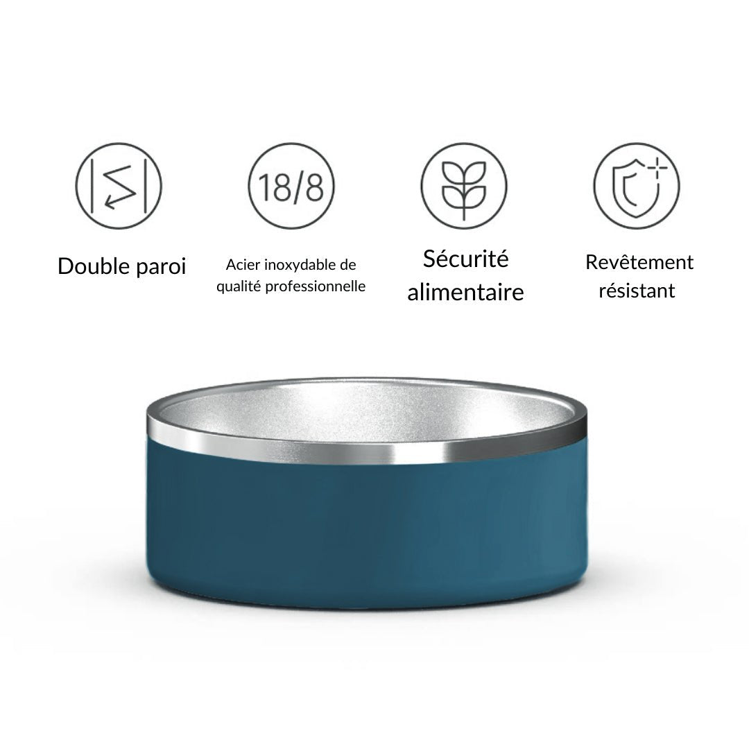 Gamelle personnalisée pour chien et chat sarcelle - PawNord