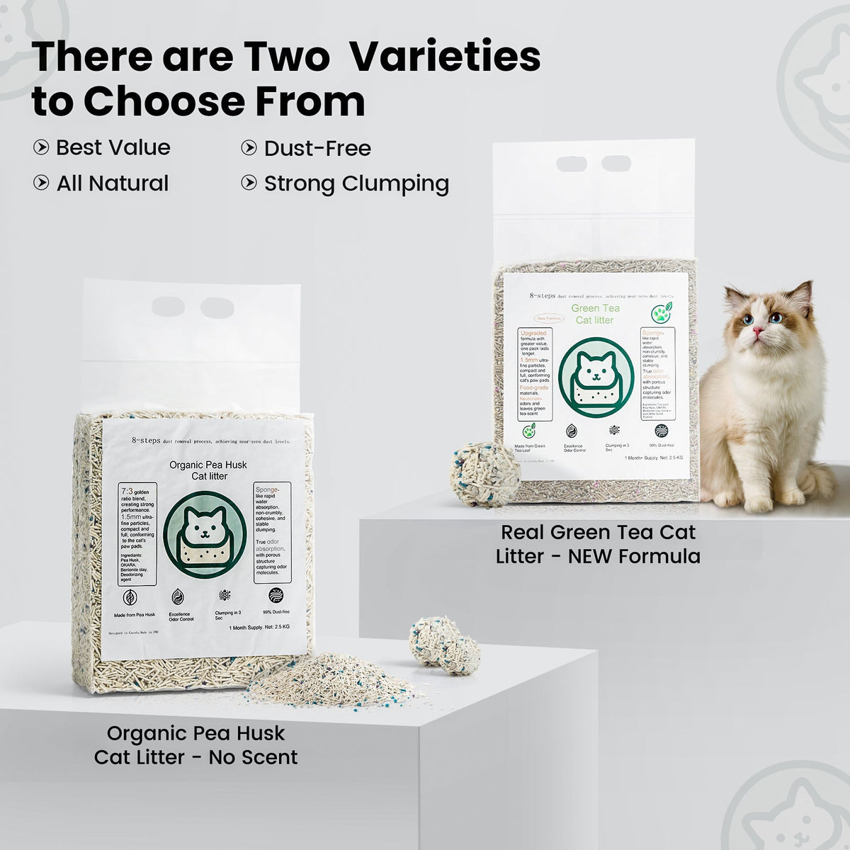 Litière pour chats Noisy Lion au tofu et thé vert - PawNord